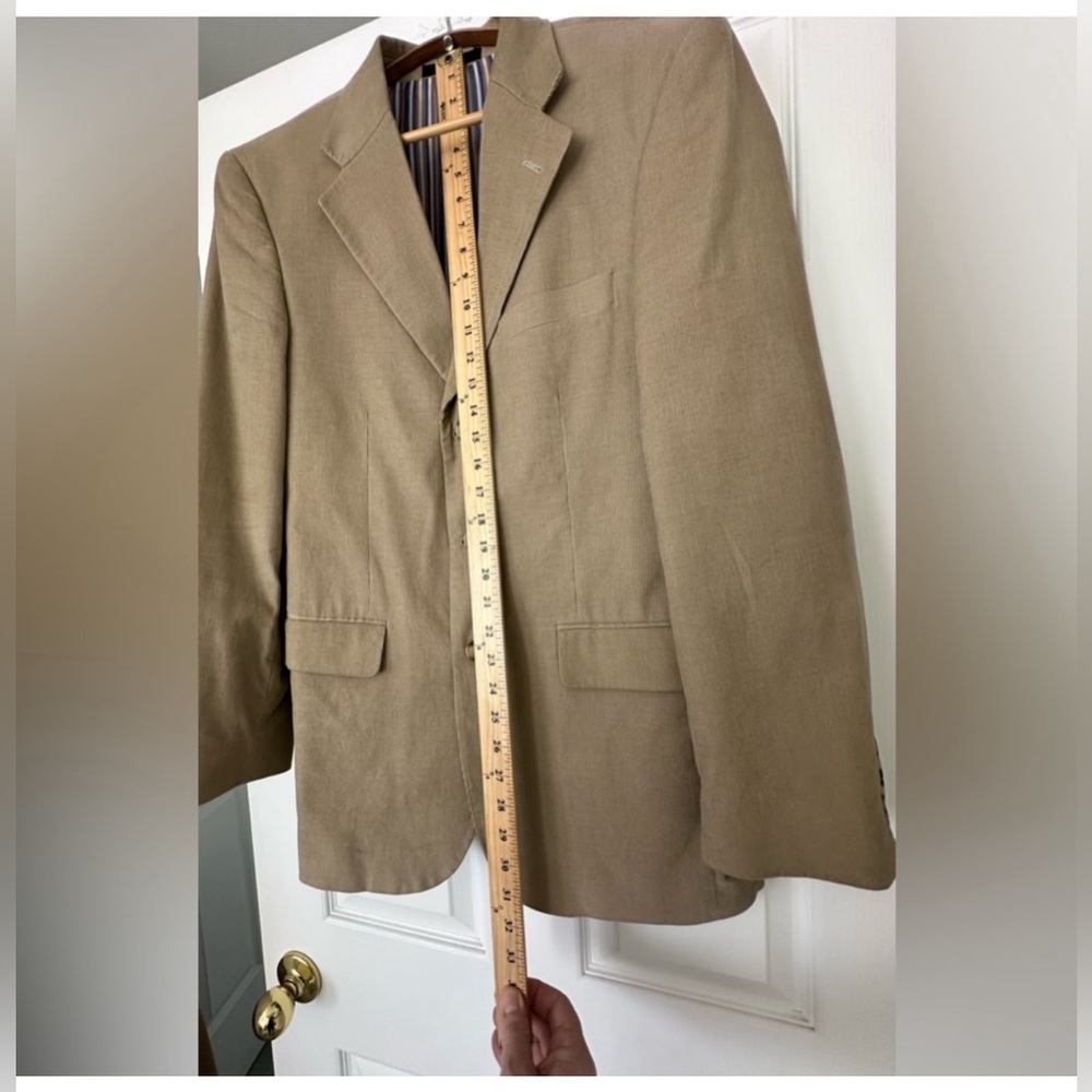 Vintage Men’s Tan Blazer Wear as Oversized Women’s Suit Jacket Coat Corduroy L - Picture 4 of 10
